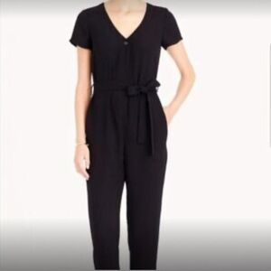 J. Crew Classic Black V-Neck Jumpsuit